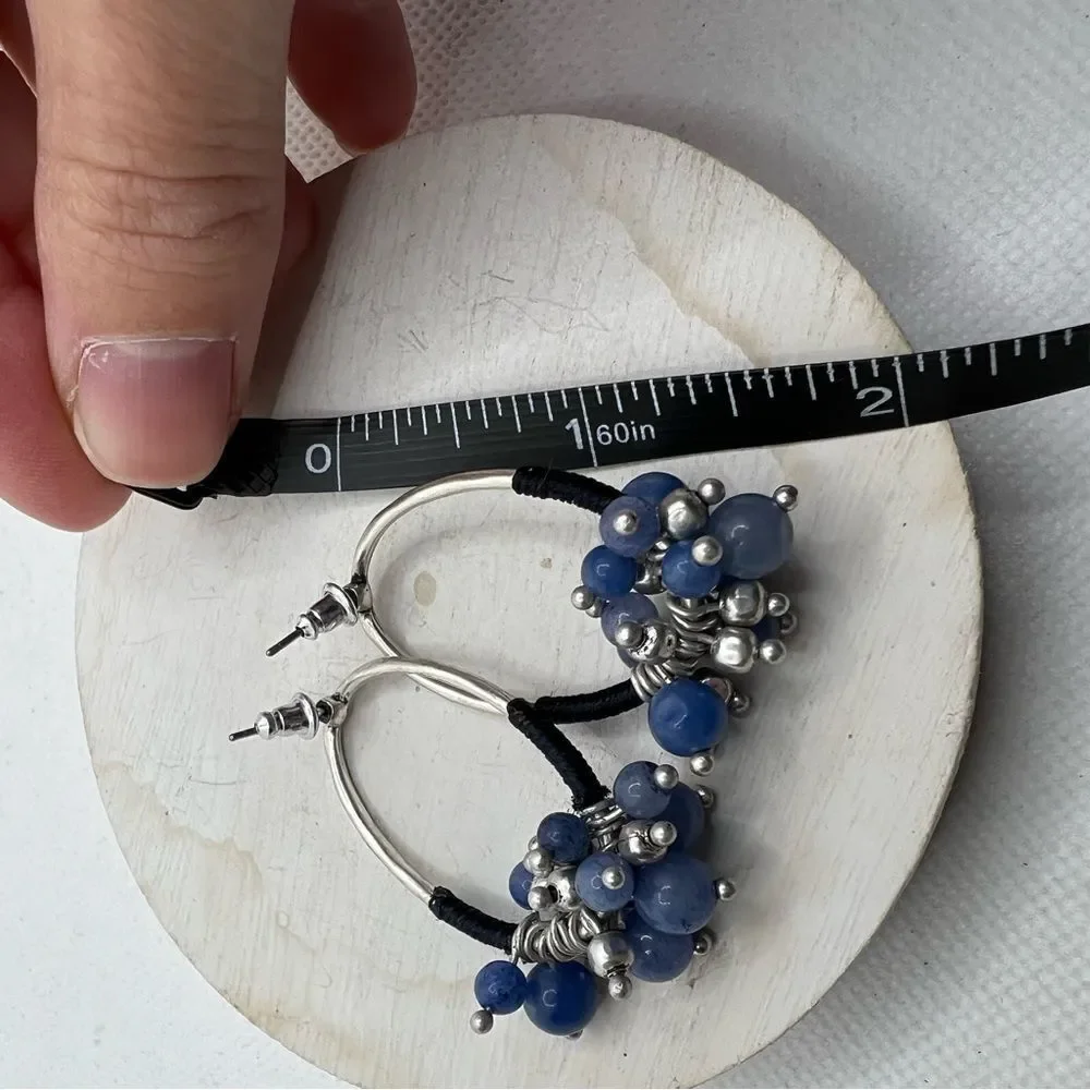 🍭4/$20 Beaded bauble silver tone post earrings